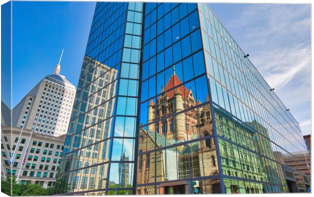 Boston Copley Square Canvas Print by Elijah Lovkoff