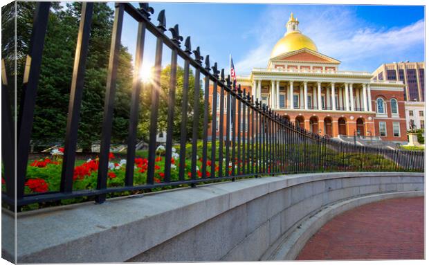Massachusetts Old State House in Boston historic city center, located close to landmark Beacon Hill and Freedom Trail Canvas Print by Elijah Lovkoff