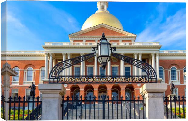 Massachusetts Old State House in Boston historic city center Canvas Print by Elijah Lovkoff