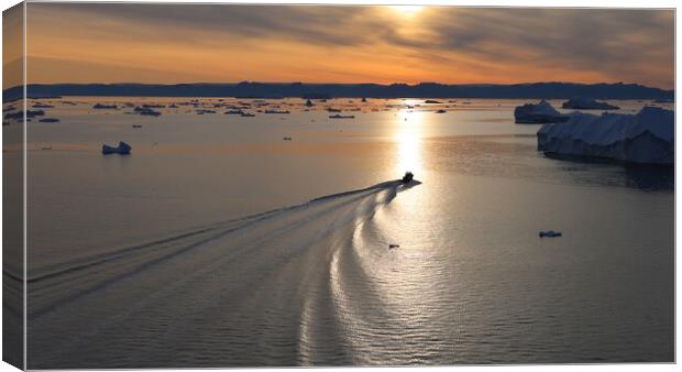 Iceberg seen from cruise ship vacation near Greenland coast in Arctic circle near Ilulissat Disko Bay Canvas Print by Elijah Lovkoff