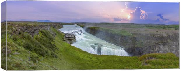 Reykjavik, tour to scenic Gullfoss Falls, a part of Iceland Golden Circle travel destination Canvas Print by Elijah Lovkoff