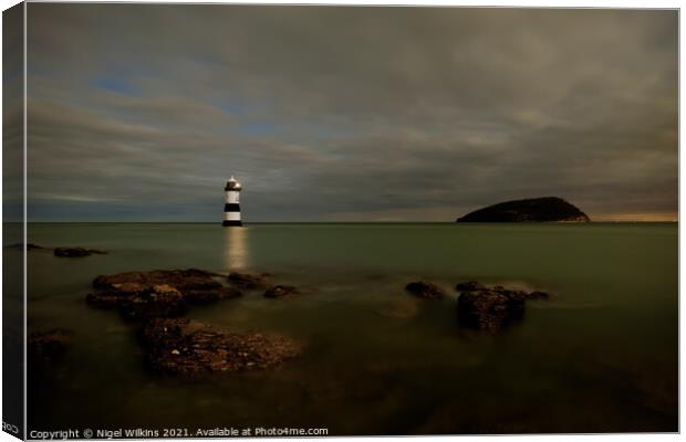 Penmon Lighthouse, Anglesey Canvas Print by Nigel Wilkins