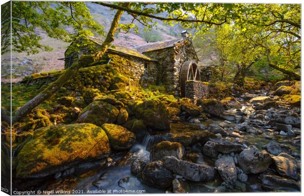 Lake District, The Old Mill Canvas Print by Nigel Wilkins