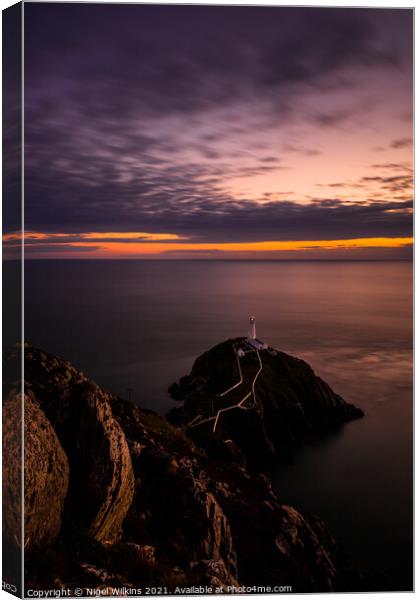 South Stack Lighthouse, Anglesey Canvas Print by Nigel Wilkins