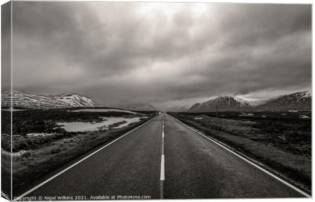 Road to Glencoe Canvas Print by Nigel Wilkins