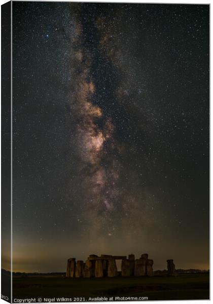 Centre of the Galaxy - Stonehenge Canvas Print by Nigel Wilkins