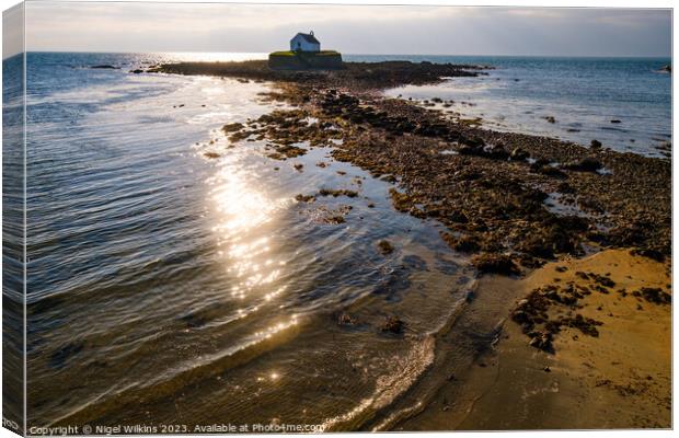 The Little Church in the Sea, Anglesey Canvas Print by Nigel Wilkins