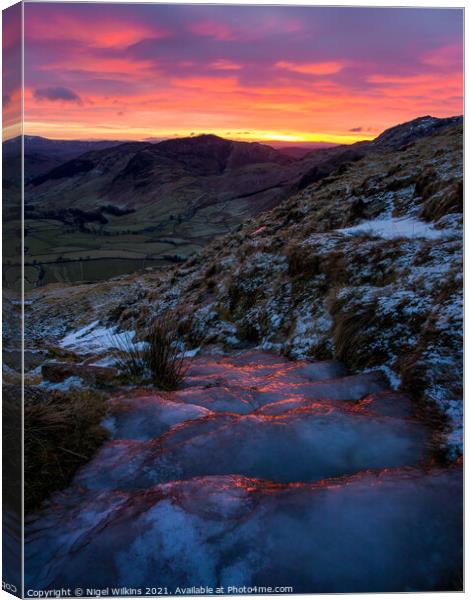 Frozen steps Canvas Print by Nigel Wilkins