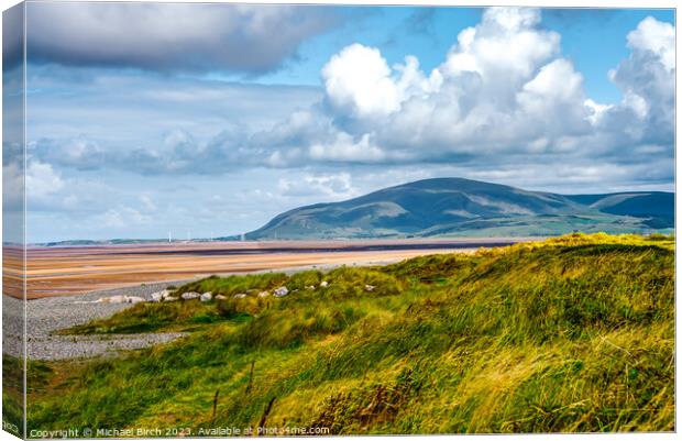 View of Blackcombe from Walney Island Canvas Print by Michael Birch