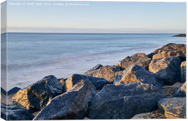 Rocks at the Haven Canvas Print by Geoff Taylor
