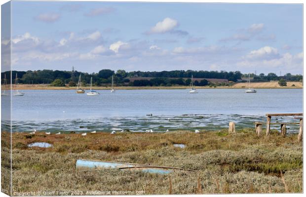 River stour from Mistley Walls Canvas Print by Geoff Taylor