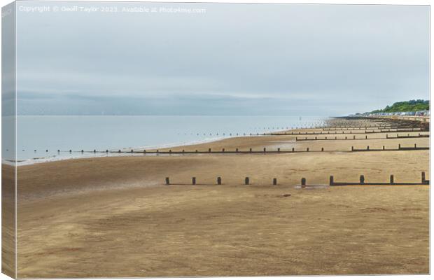 Golden sands of Frinton on Sea Canvas Print by Geoff Taylor