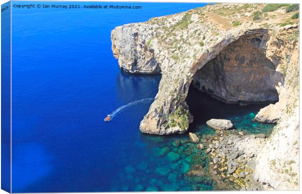 The Blue Grotto, Malta Canvas Print by Ian Murray