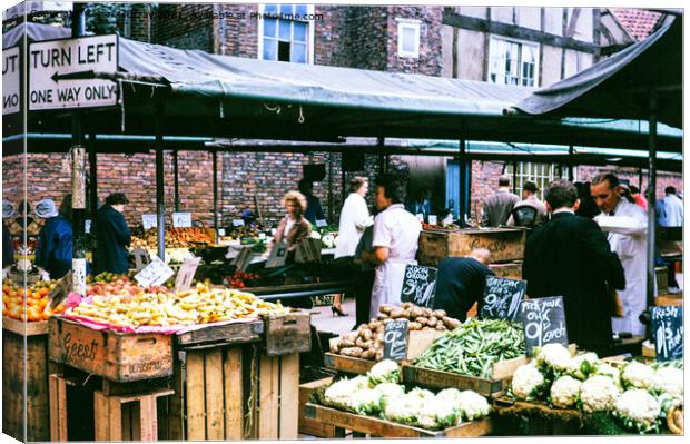Street market, York, England, 1963 Canvas Print by Ian Murray