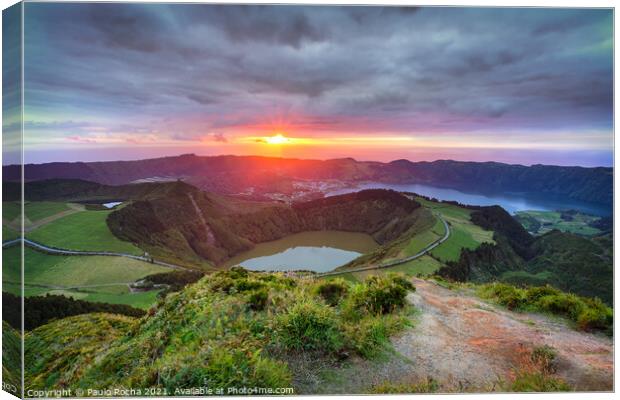 Sao Miguel - Azores - Lagoons at sunset Canvas Print by Paulo Rocha