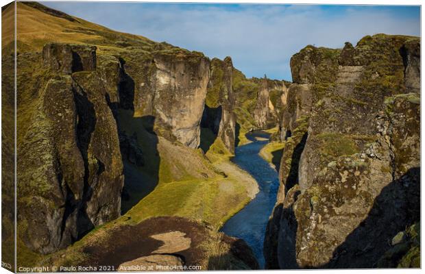 Fjadrargljufur canyon in Iceland Canvas Print by Paulo Rocha