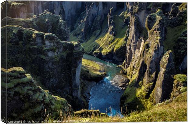 Fjadrargljufur canyon in Iceland Canvas Print by Paulo Rocha