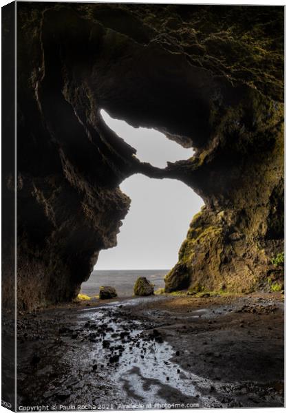 Gígjagjá also known as Yoda cave in Hjoerleifshoefdi, south Iceland  Canvas Print by Paulo Rocha