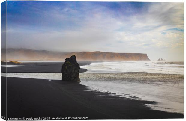 Reynisfjara black sand beach in Iceland Canvas Print by Paulo Rocha