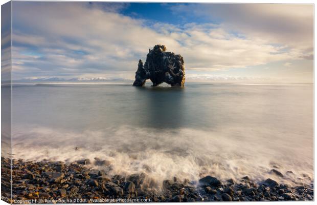 Hvitserkur rock formation in northern icelandic coast Canvas Print by Paulo Rocha