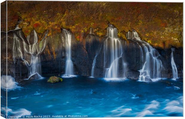 Hraunfossar waterfalls in Iceland Canvas Print by Paulo Rocha