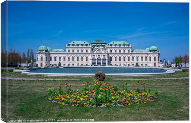 Upper Belvedere palace in Vienna, Austria Canvas Print by Maria Vonotna