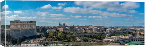 Panoramic view of Valletta old town in Malta Canvas Print by Maria Vonotna