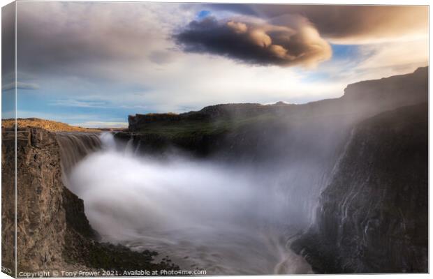 Dettifoss cloud Canvas Print by Tony Prower