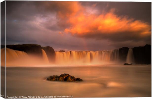 Goðafoss Cloud Canvas Print by Tony Prower