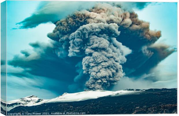 Eyjafjallajokul Eruption Canvas Print by Tony Prower