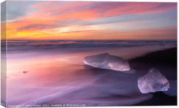 Ice Beach Lilac  Canvas Print by Tony Prower