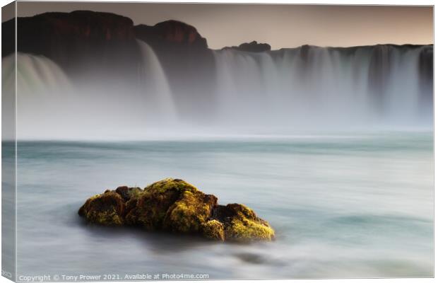 Godafoss waterfall Canvas Print by Tony Prower