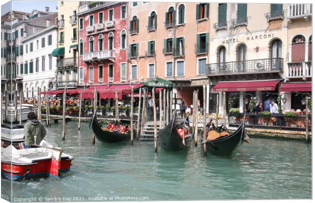Venice Gondolas Grand Canal Canvas Print by Sandra Day