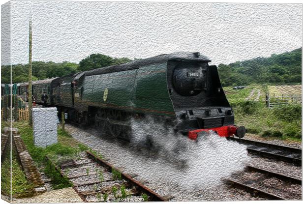 Manston Steam Train, Oil painting lookalike Canvas Print by Sandra Day
