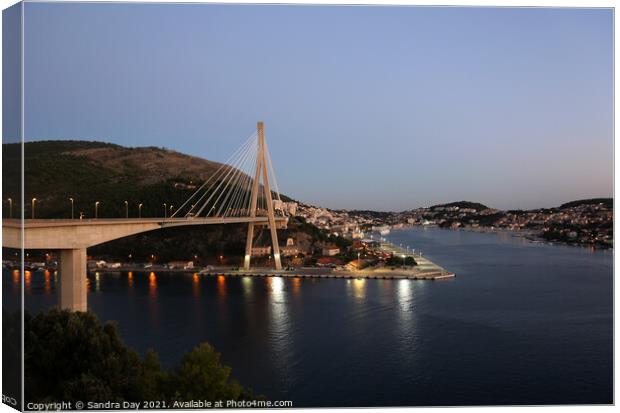 The Franjo Tudman Bridge, Croatia Canvas Print by Sandra Day