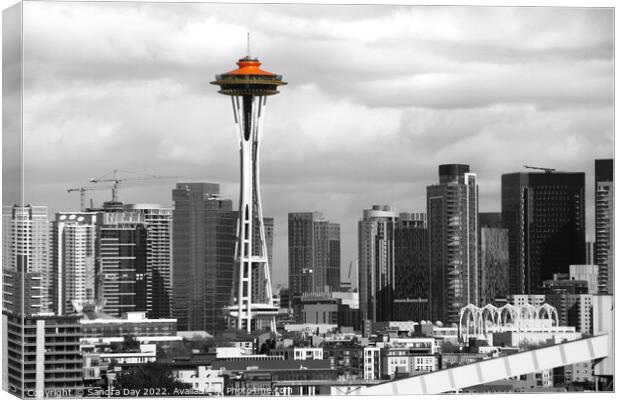 Space Needle Seattle Canvas Print by Sandra Day