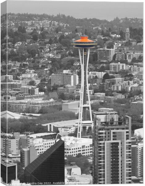 Seattle Space Needle  Canvas Print by Sandra Day