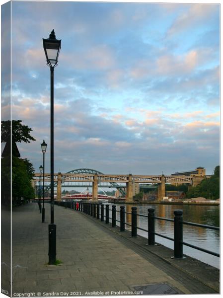River Tyne Bridges Canvas Print by Sandra Day
