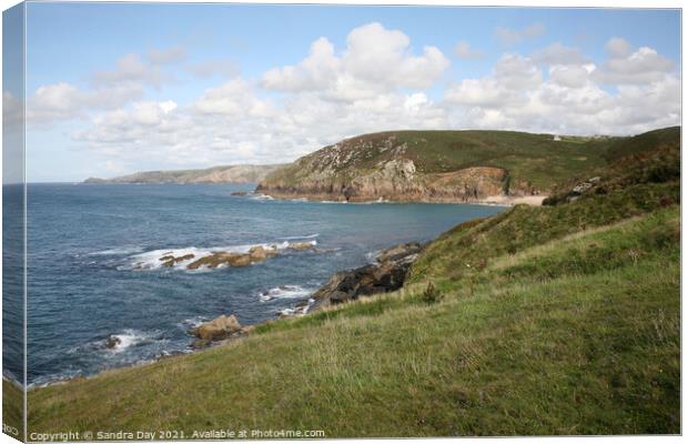 Pendeen Cornwall looking NE Canvas Print by Sandra Day