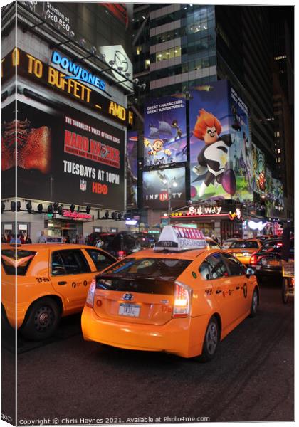 Times Square New York City at Night Canvas Print by Chris Haynes