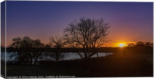 A sunset over Rutland Water Canvas Print by Chris Haynes
