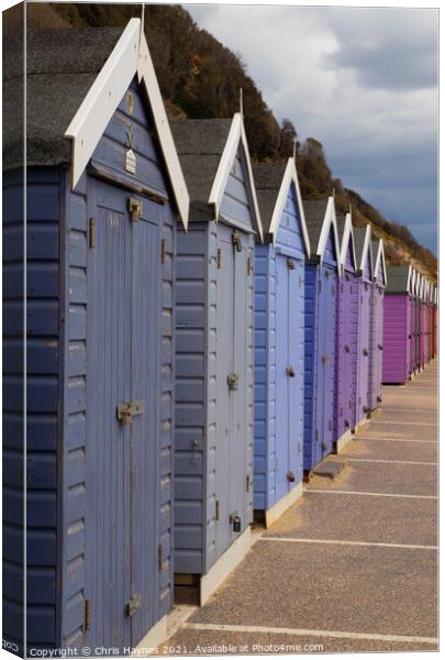 Beach Huts on Bournemouth Beach Canvas Print by Chris Haynes