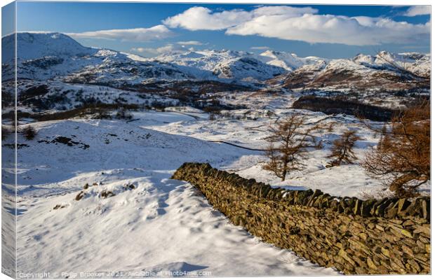 Southern Fells in Winter Canvas Print by Philip Brookes