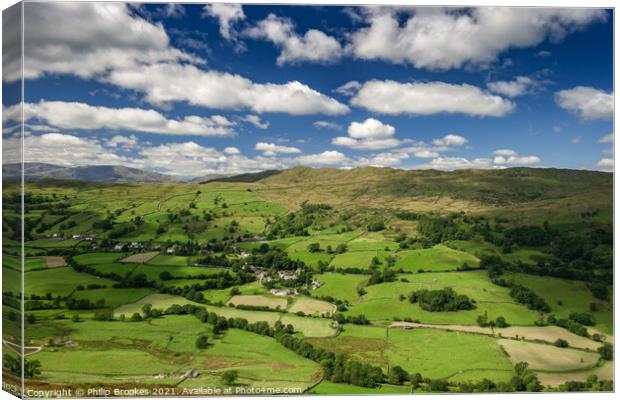 Troutbeck valley, Lake District Canvas Print by Philip Brookes
