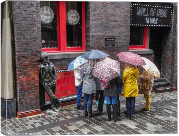 Umbrella Group at the Cavern Club Canvas Print by Philip Brookes