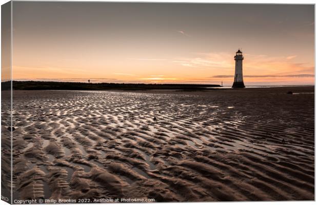 New Brighton Sunset Canvas Print by Philip Brookes