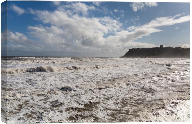 Stormy seas at Scarborough Canvas Print by Philip Brookes