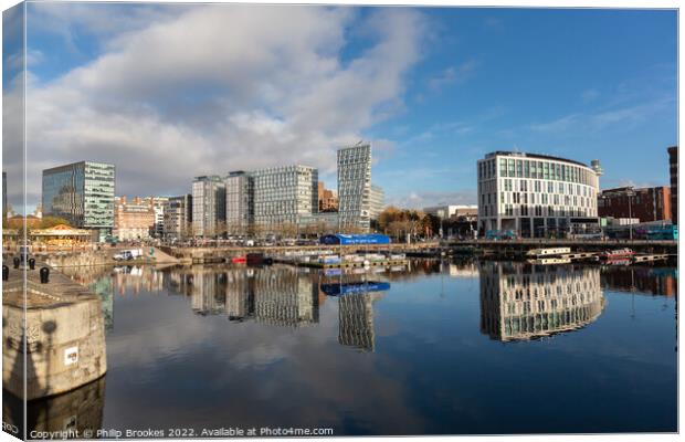 Salthouse Dock Reflections Canvas Print by Philip Brookes