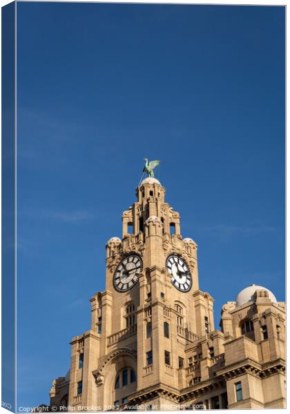 Liver Building Clocktower Canvas Print by Philip Brookes