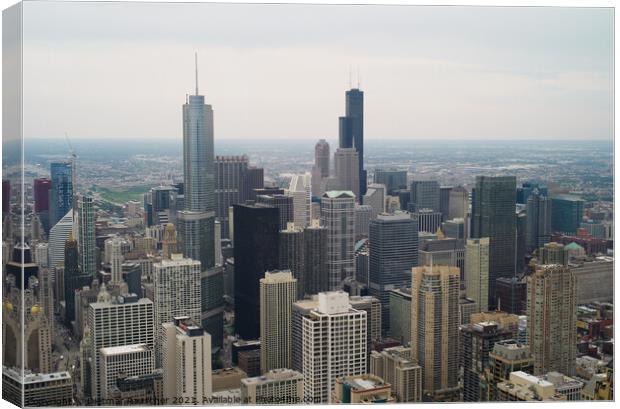 Skyline of Chicago, Illinois, with Trump Tower Canvas Print by Dietmar Rauscher